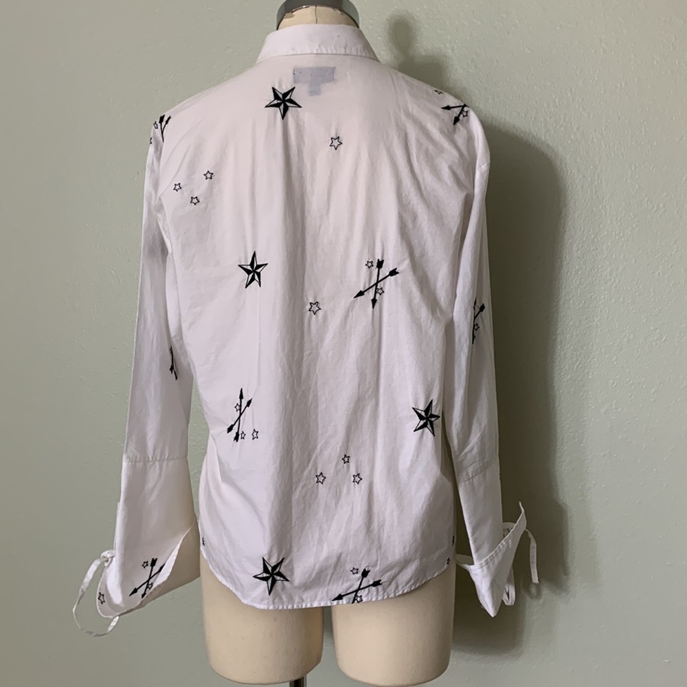 Topshop Embroidered Button Down Top - image 4